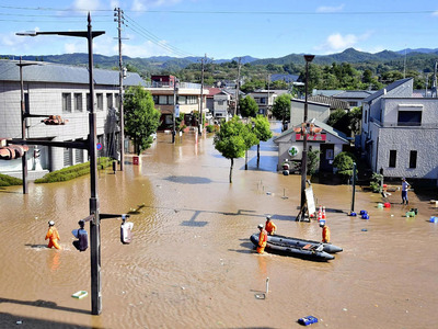 東日本台風で浸水した住宅地。新たな治水対策が進められている＝２０１９年１０月、伊達市梁川町