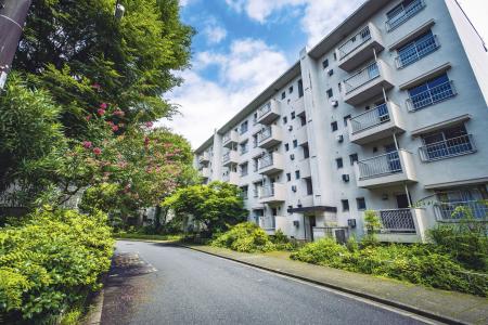 　マンションに建て替えられる前の集合団地＝２０２０年７月、東京都練馬区（東京建物株式会社提供）